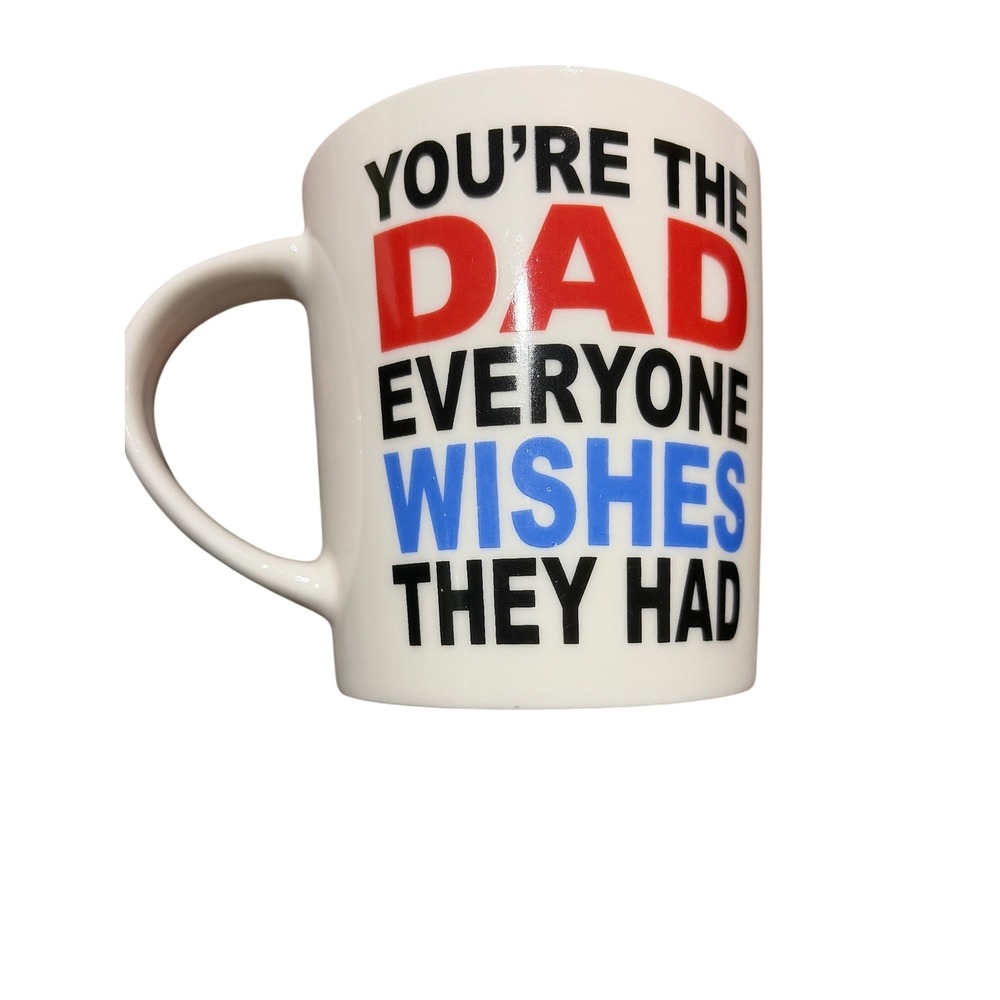 Coffee Mug Father's Day‎ White Red Blue Best Dad Gift 11oz